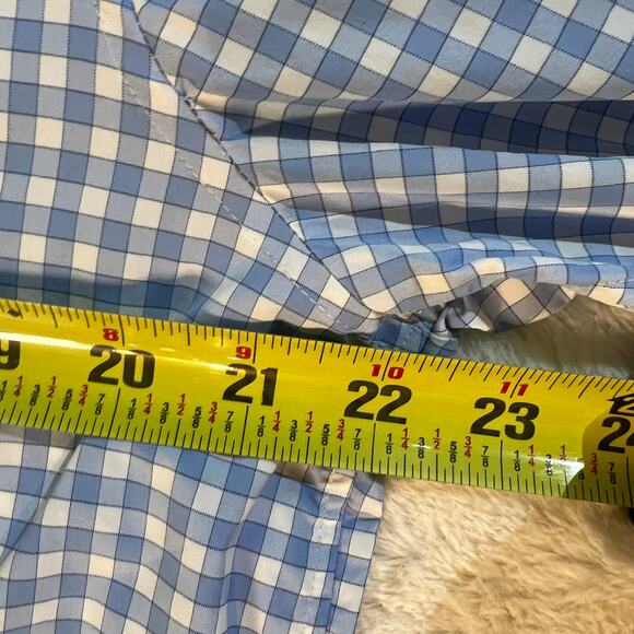 Vineyard Vines On-The-Go Performance Large L/S Button Down - Blue + White Check - Picture 7 of 7